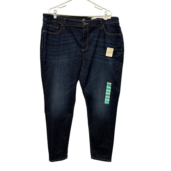 St Johns Bay Womens Skinny Leg Jeans Size 22W Dark Wash Stretch Denim Pants NEW - Picture 1 of 10